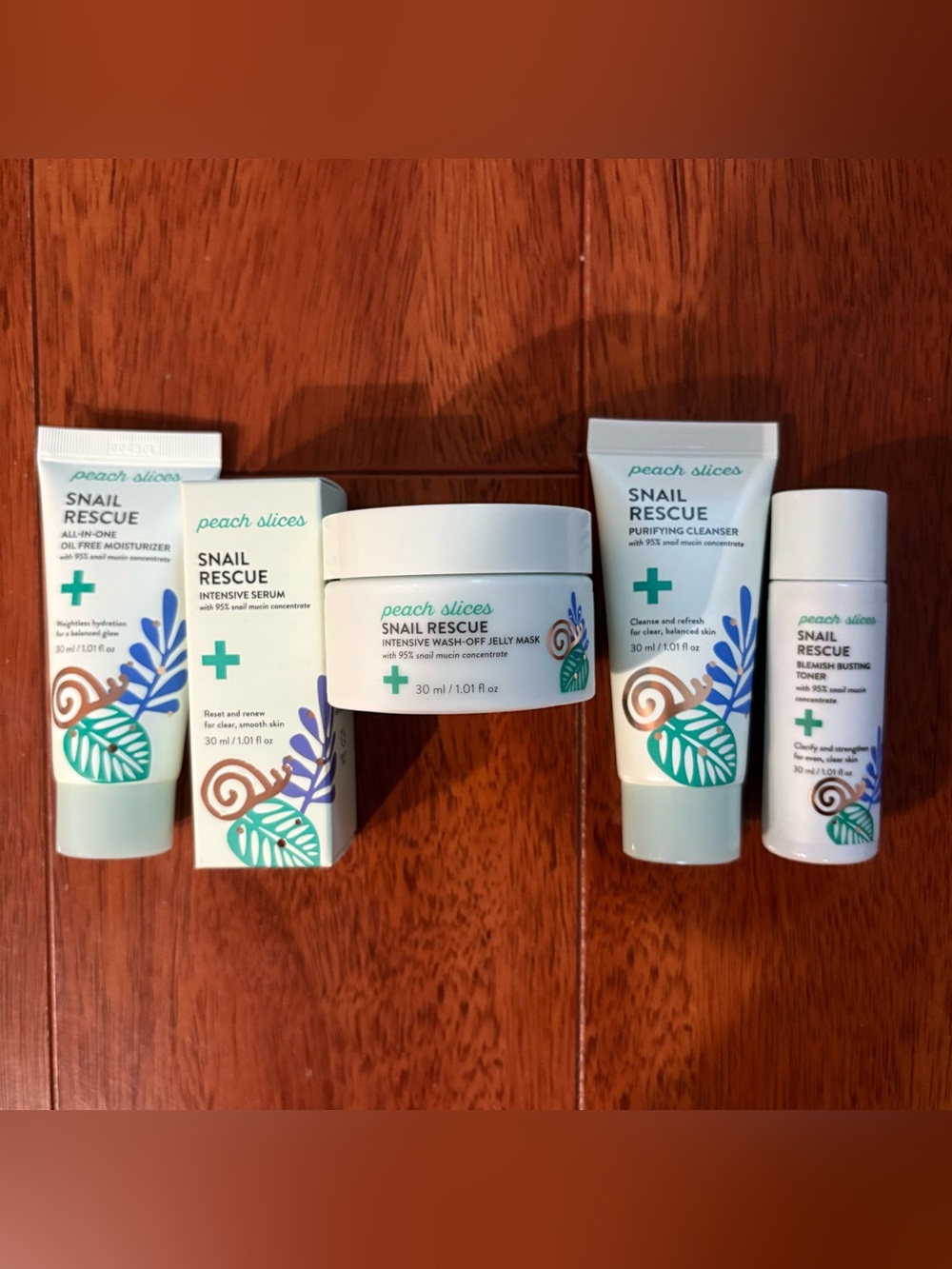 Peach Slices Snail Rescue Travel Skincare Set